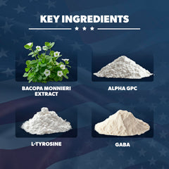 Capsules of American Vitality Brain Formula on a white background