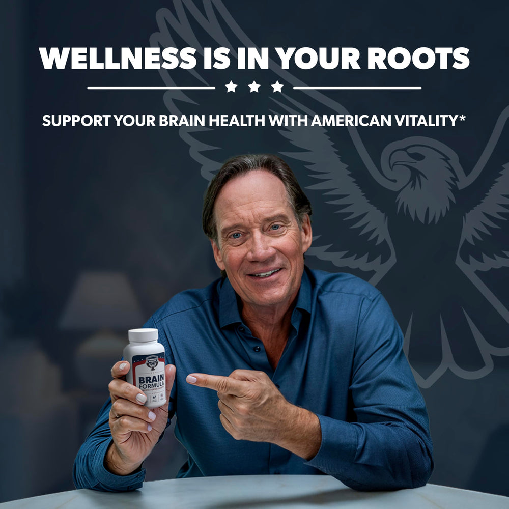 Made in USA vegan and gluten-free claim on Brain Formula packaging