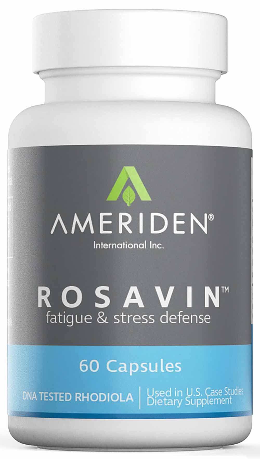 Ameriden Rosavin bottle: standardized rhodiola for potential energy support.