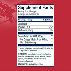 AmerOmega Omega-3 bottle showing American-sourced and American-made claims