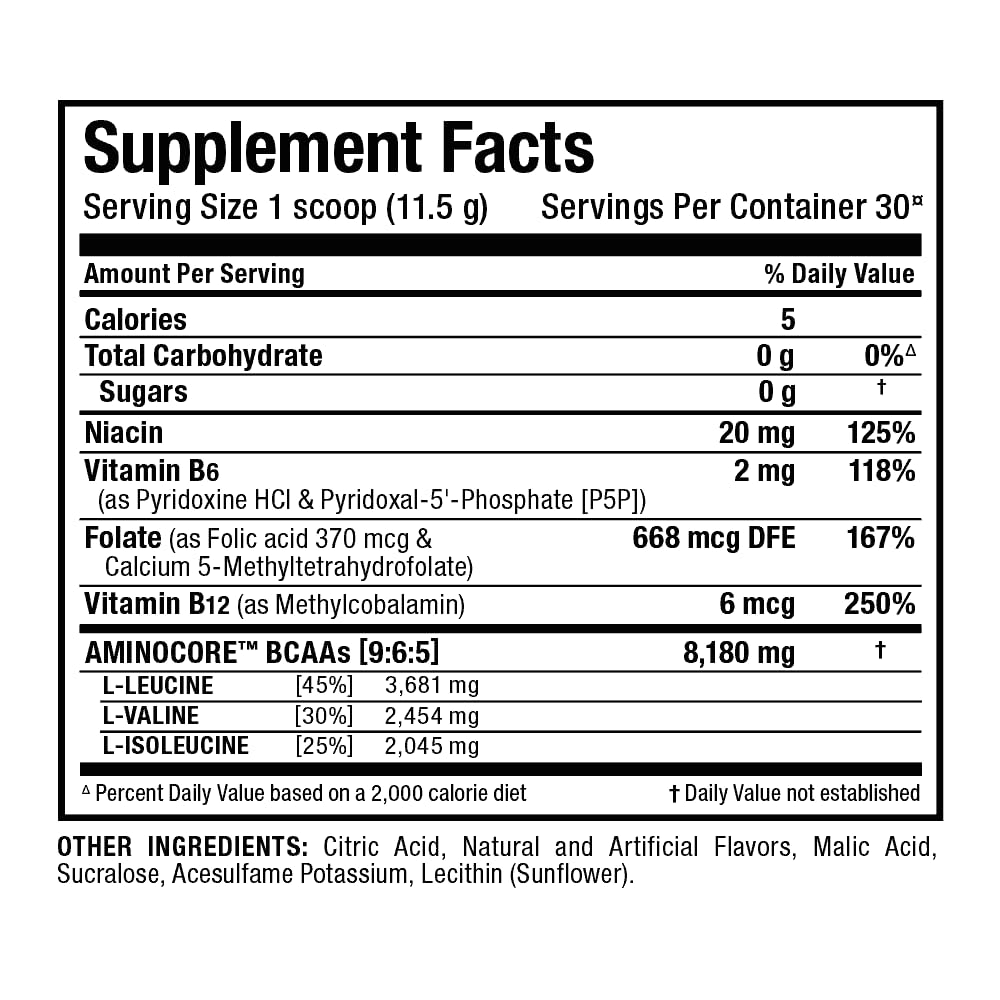 AMINOCORE BCAA powder being mixed in a shaker