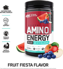 Nutrition facts panel for Amino Energy + UC-II Collagen