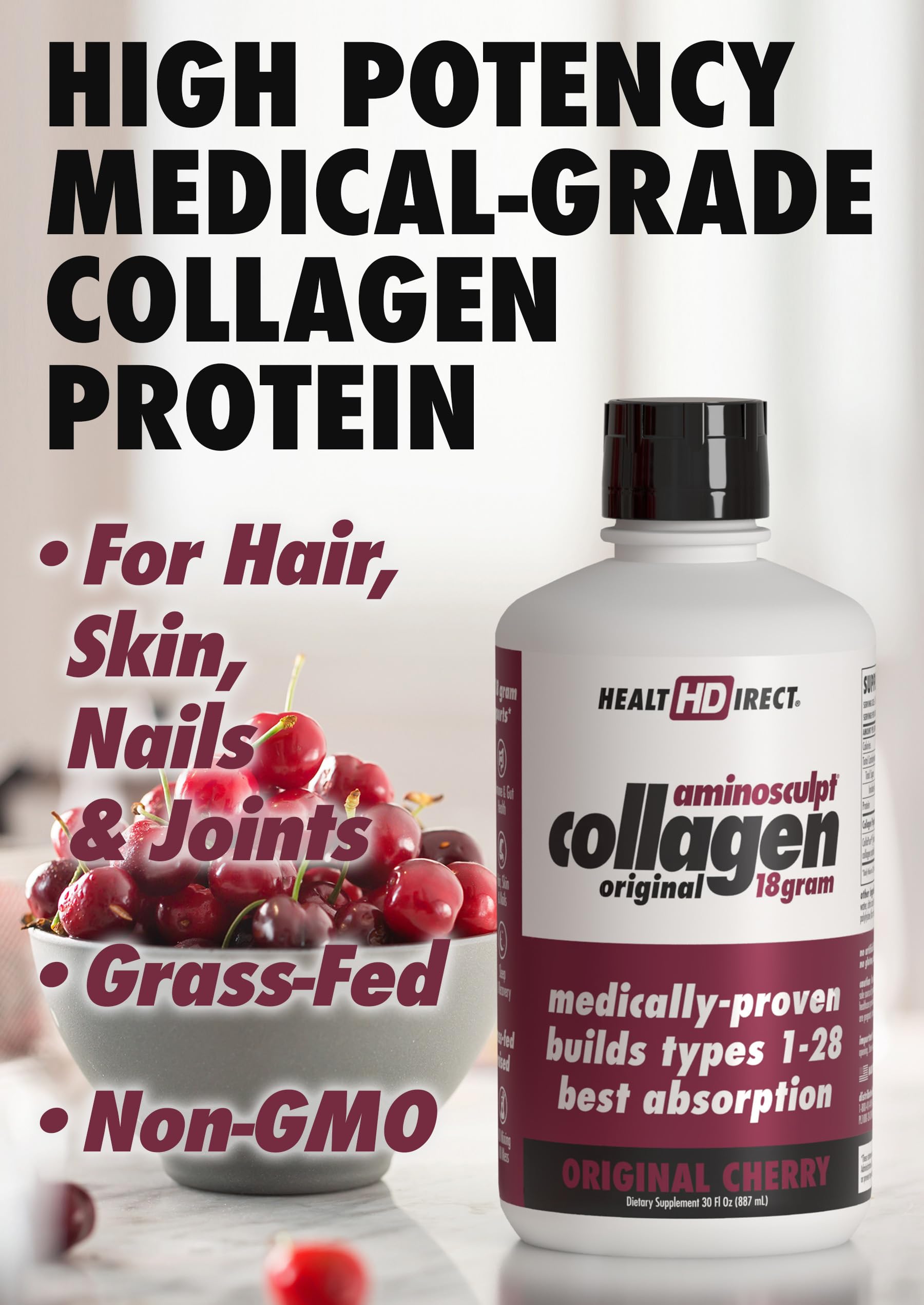 Pouring AminoSculpt Liquid Collagen into a glass