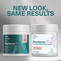 Back label with ingredients on Amino Co Perform pink lemonade 6.7 oz