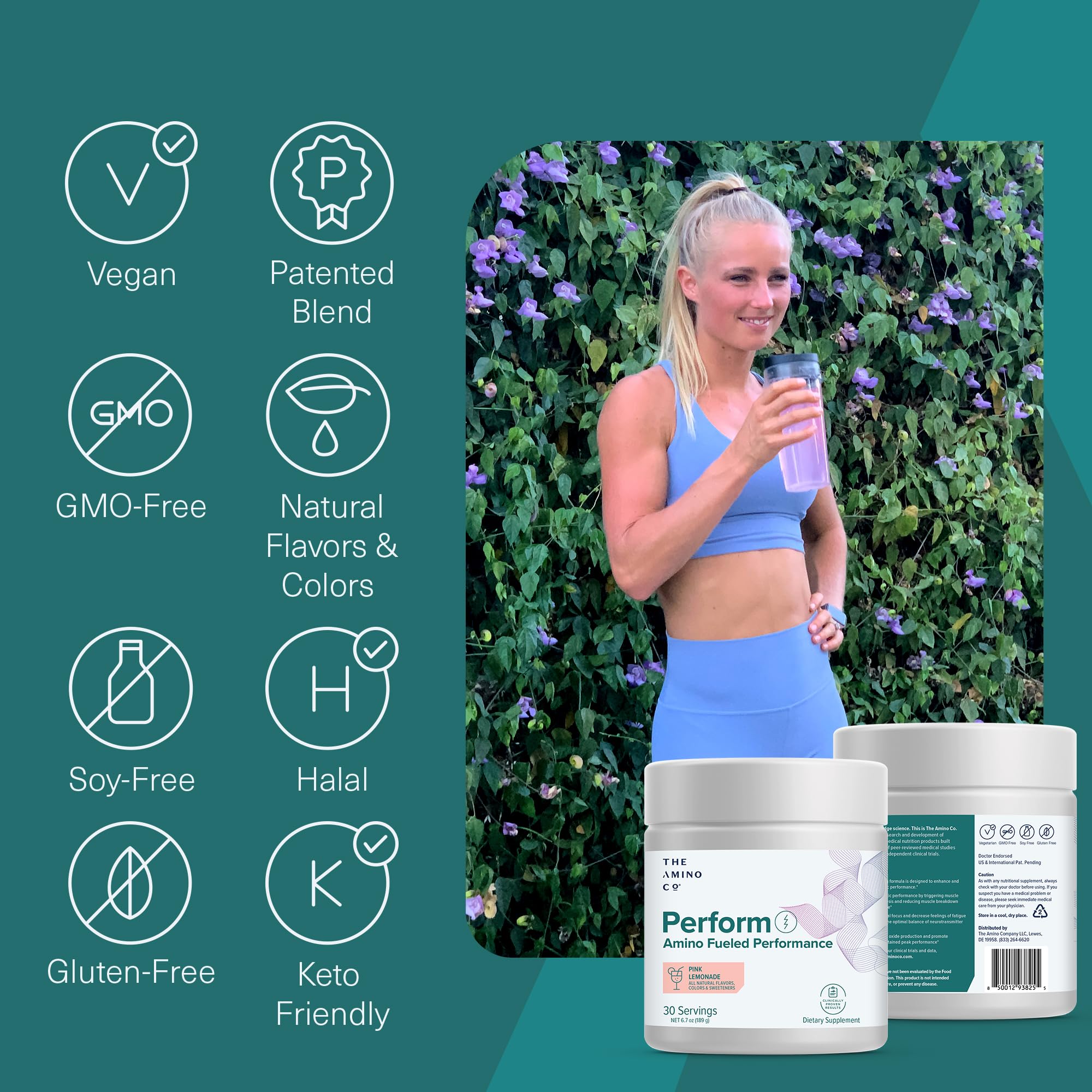 Amino Co Perform pink lemonade bottle