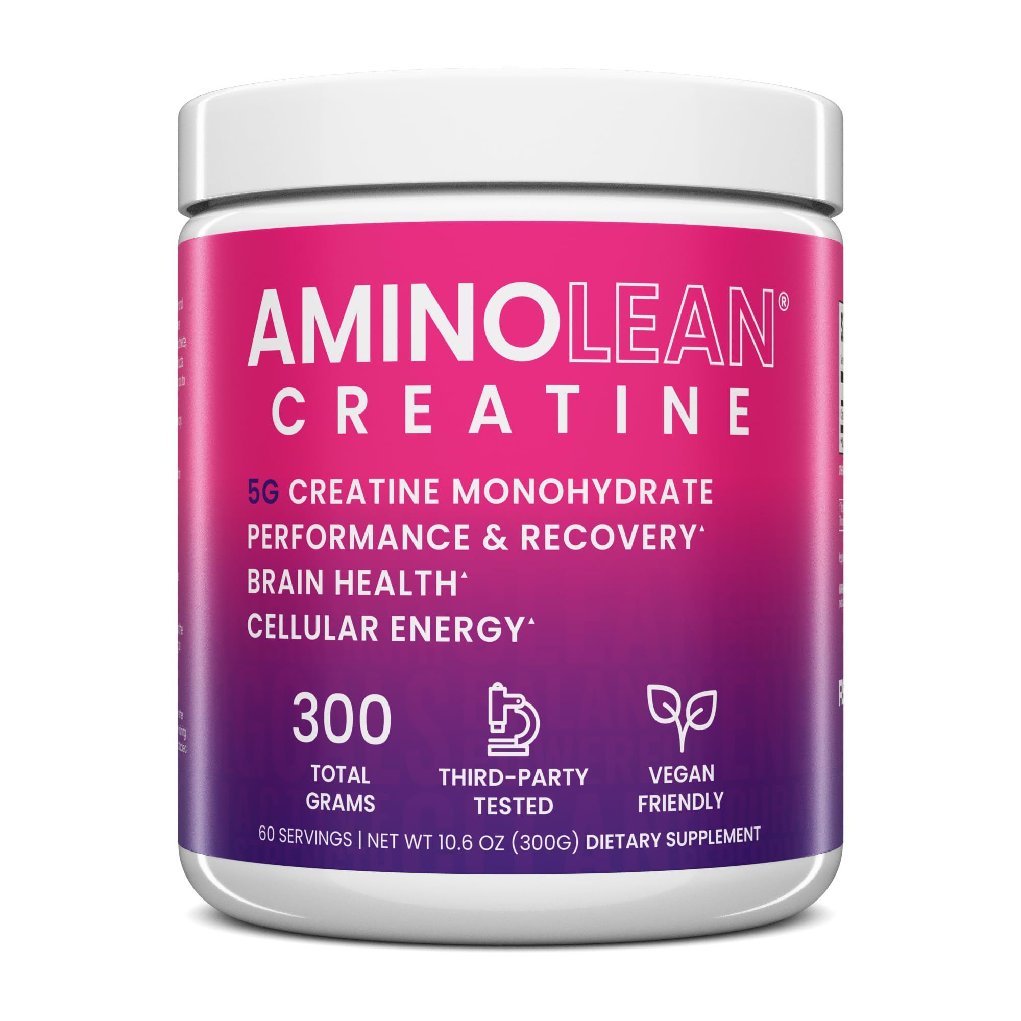 AminoLean Creatine monohydrate 300g jar – pure, micronized powder