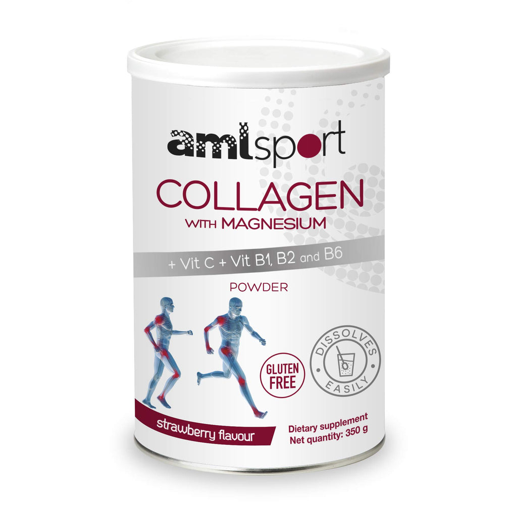 AML Sport Collagen Powder Strawberry 350g – front label