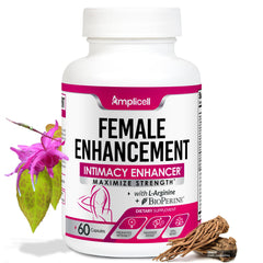 AMPLICELL bottle with capsules on a clean surface