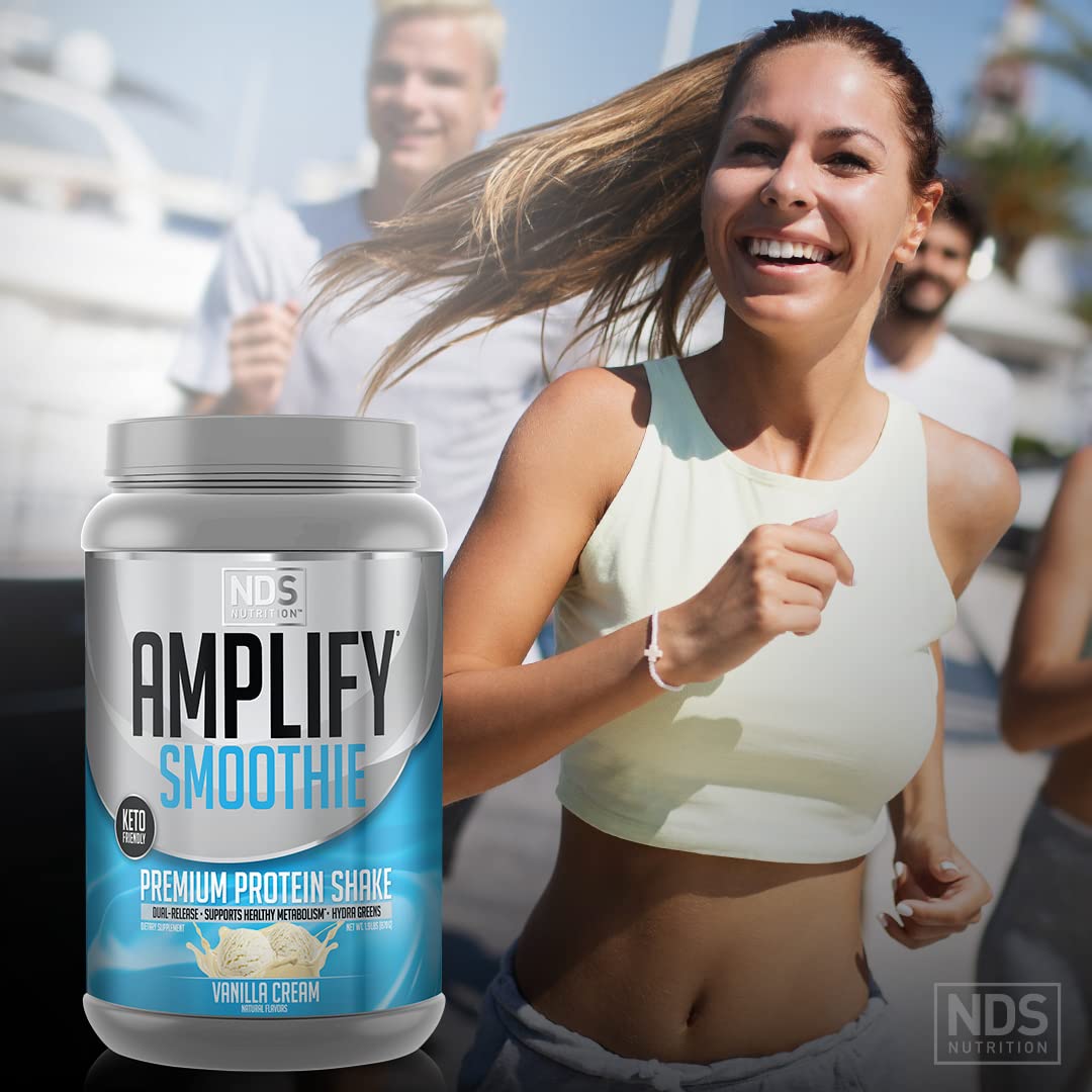 AMPLIFY NDS Nutrition Smoothie texture close-up showing creamy protein powder