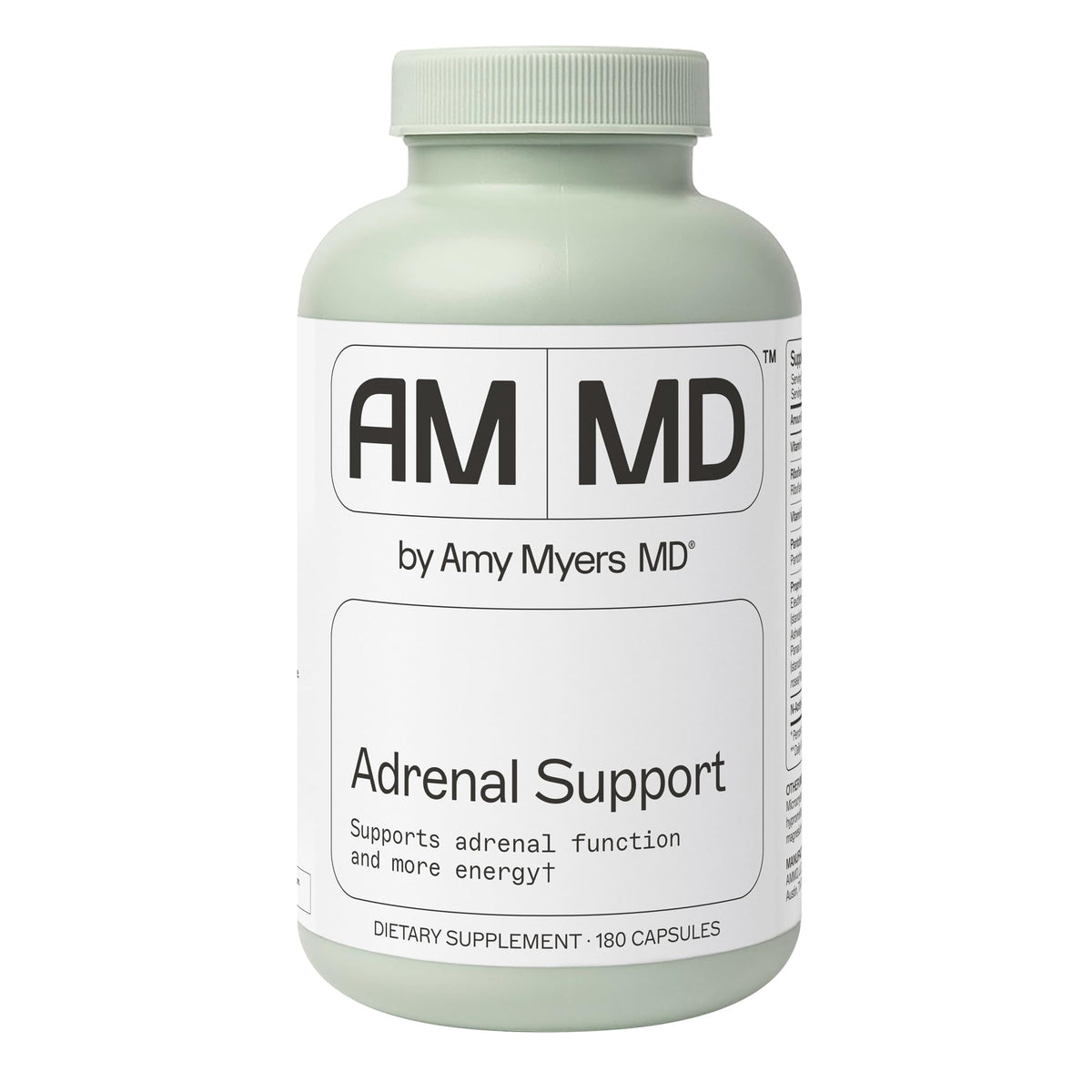Amy Myers MD Adrenal Support bottle displayed on a clean surface