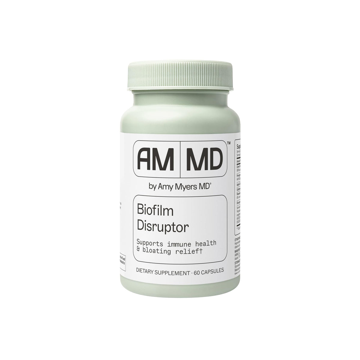Amy Myers MD Biofilm Disruptor bottle label with 60 capsules