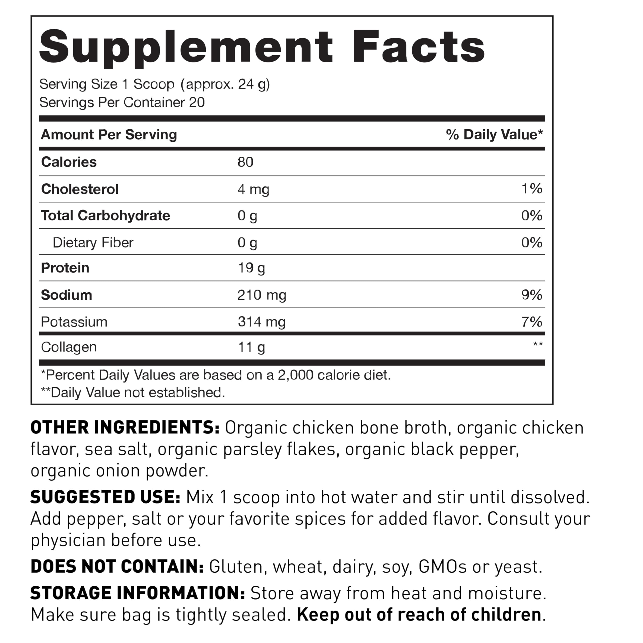 Scoop of Bone Broth Collagen Powder with measuring spoon
