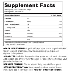 Scoop of Bone Broth Collagen Powder with measuring spoon