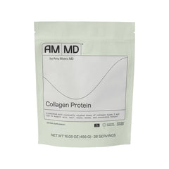 Amy Myers MD Collagen Protein Powder tub label showing Type I & III collagen