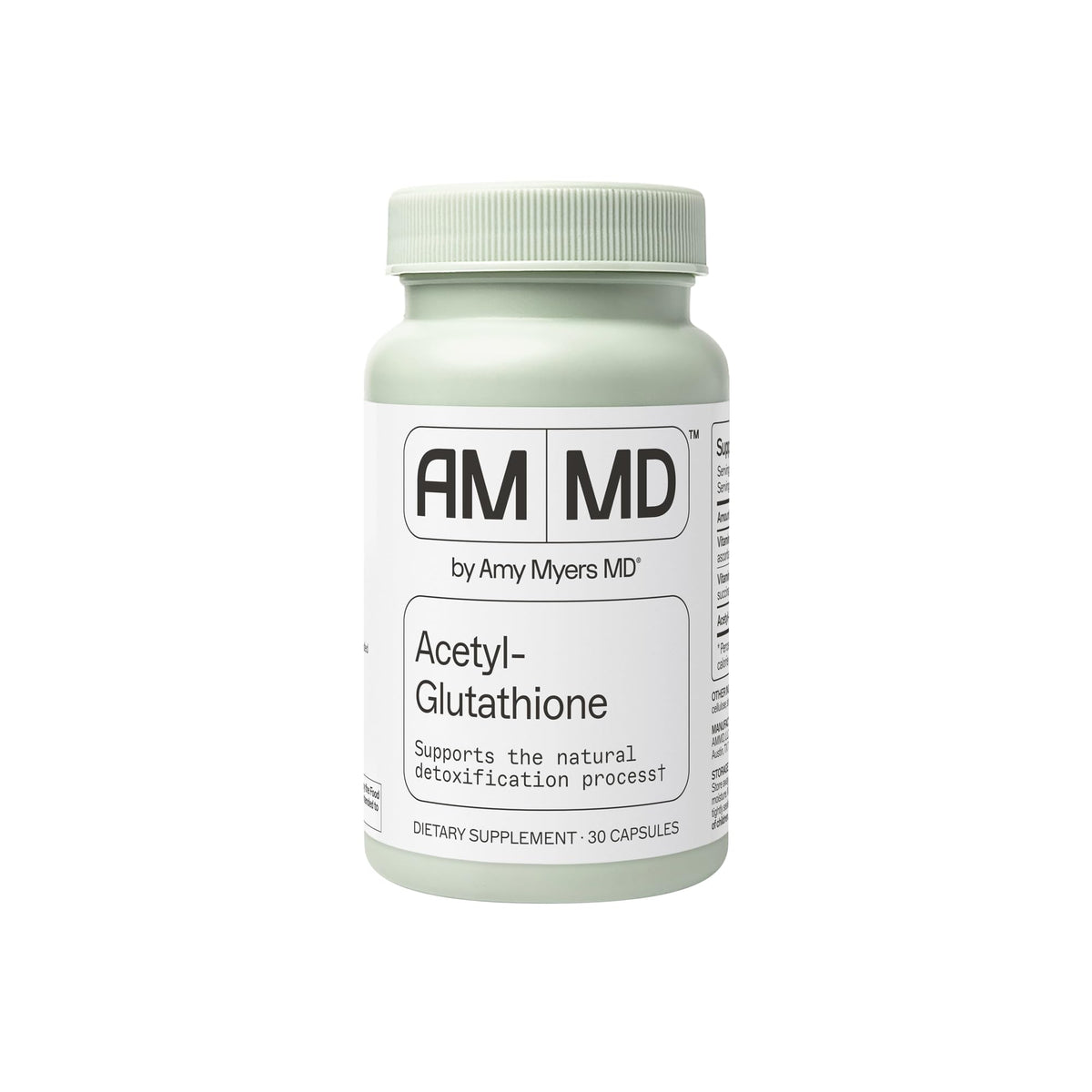 Amy Myers MD Glutathione supplement bottle on white background