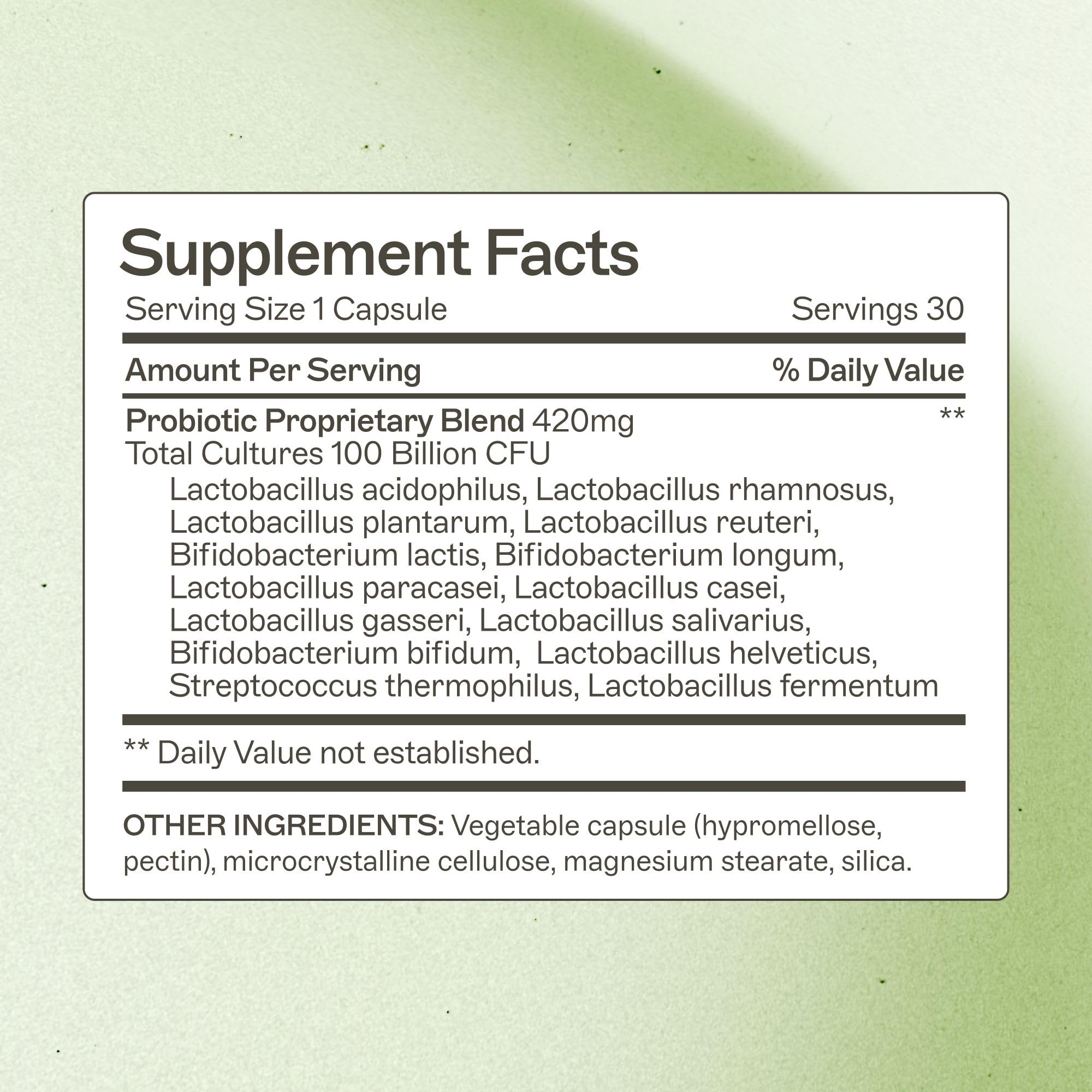 Amy Myers MD Probiotic Capsules 100 Billion bottle label close-up