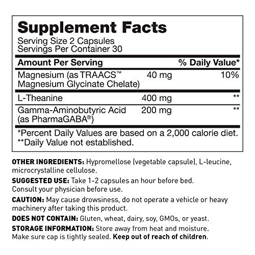 Back label of Rest and Restore bottle