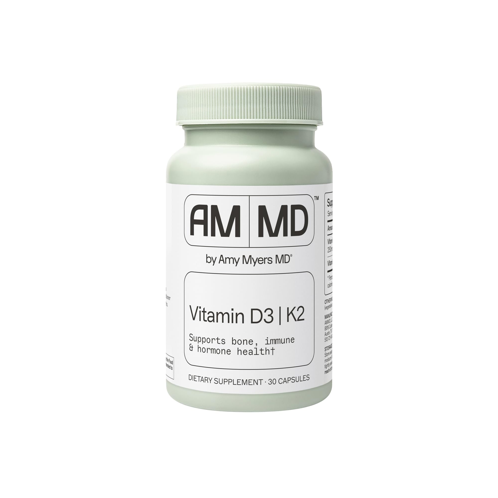 Bottle of Amy Myers MD Vitamin D3/K2 10000 IU capsules – hero image