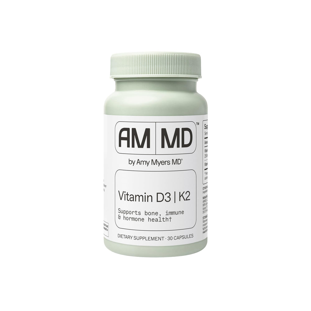 Bottle of Amy Myers MD Vitamin D3/K2 10000 IU capsules – hero image