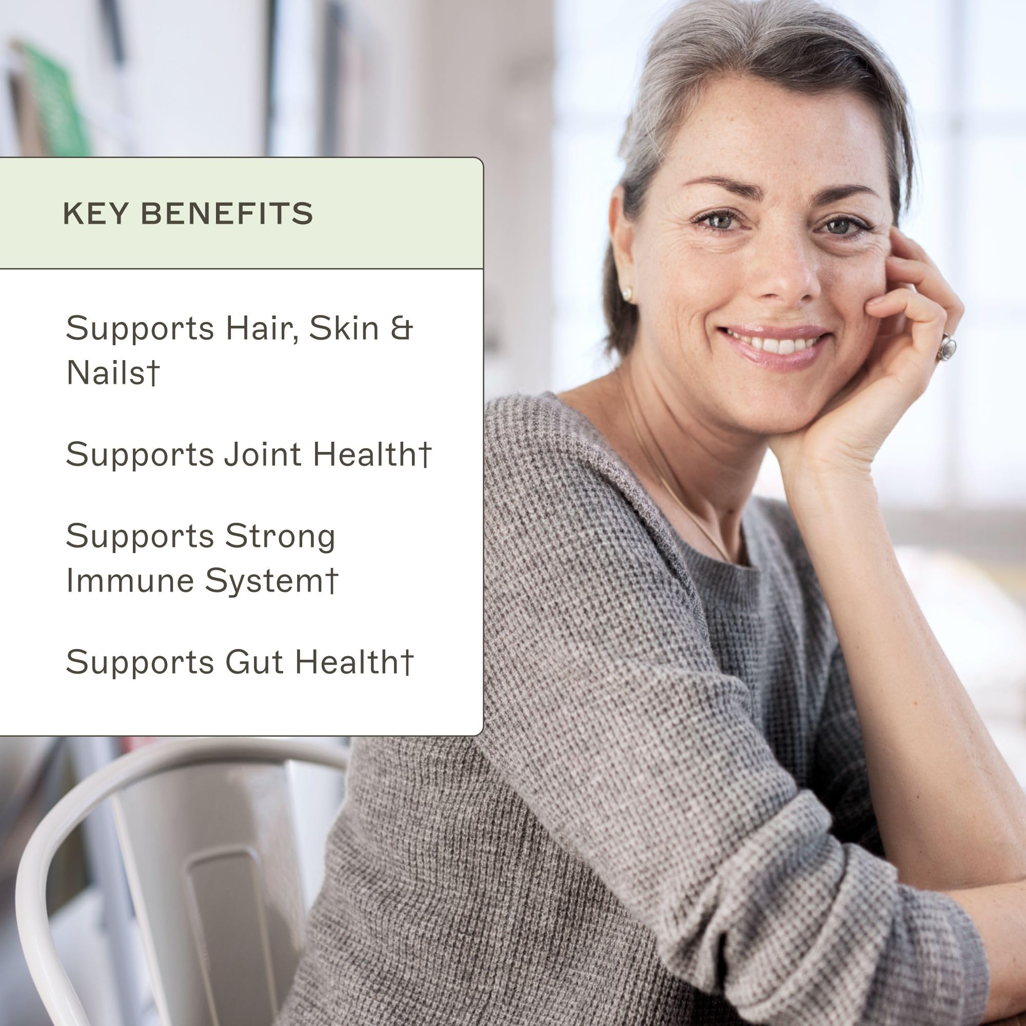 Product highlighting hair, skin and nails support with Spectrum 5 Collagen