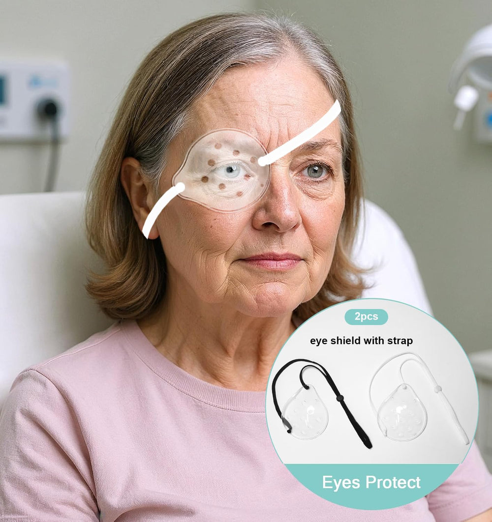 Two-pack AMZVIO eye shields in black and white