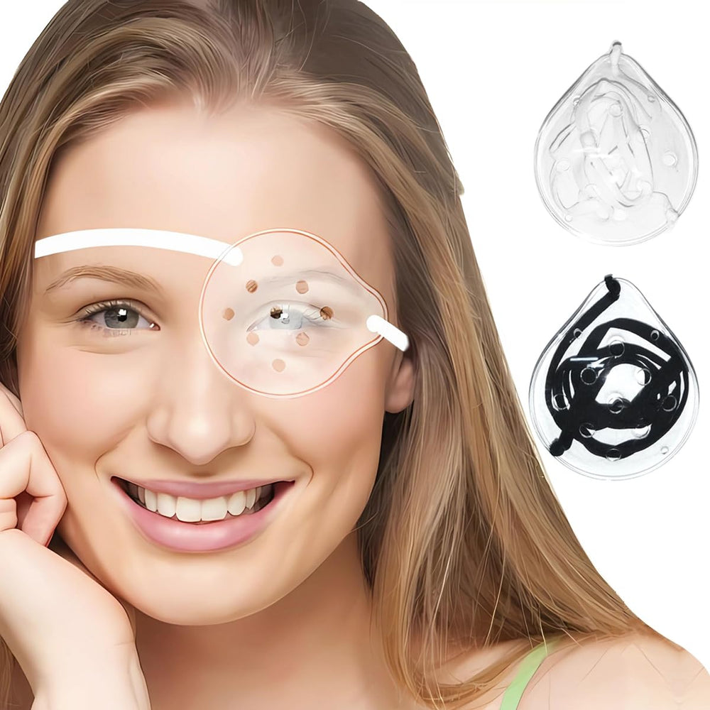 Left and right AMZVIO eye shields with elastic straps