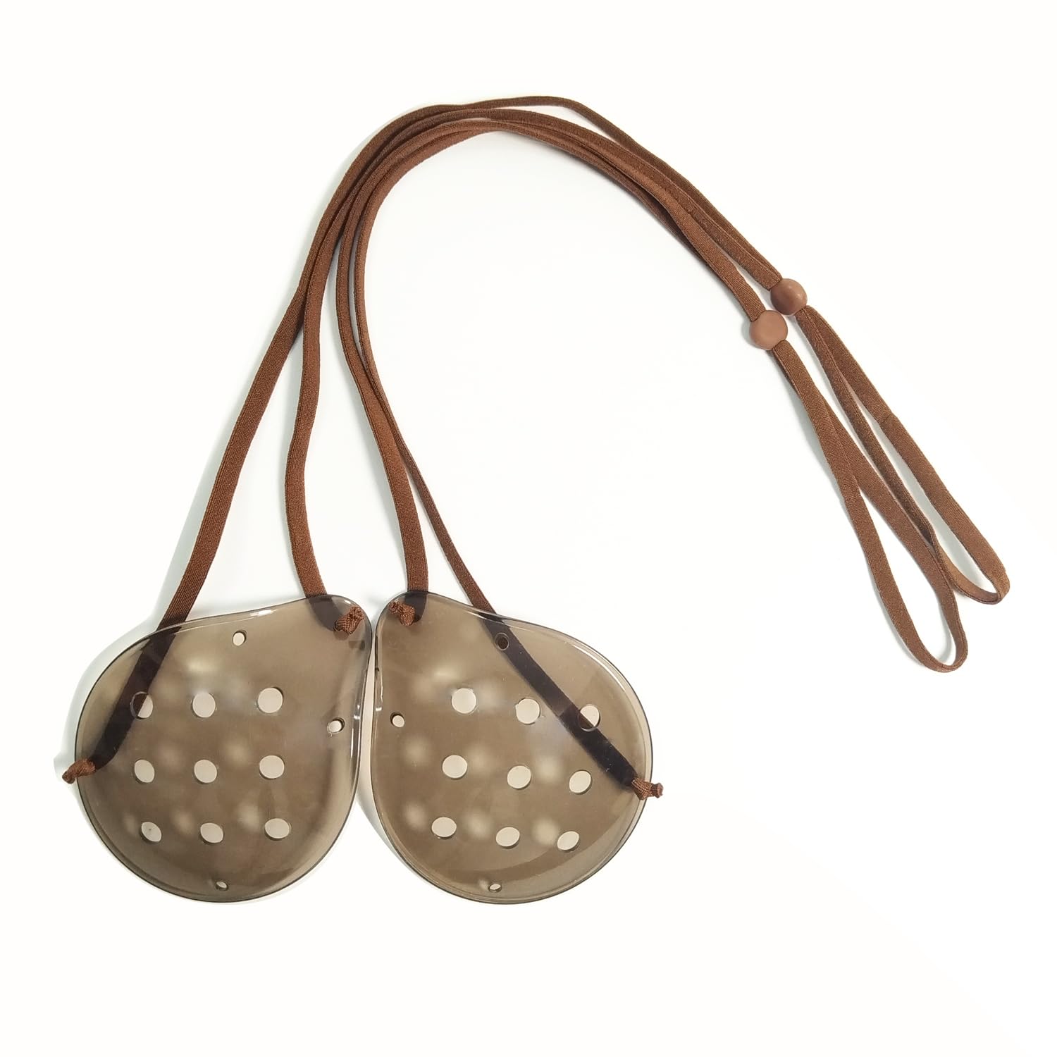 Package contents: two dark eye shields with straps