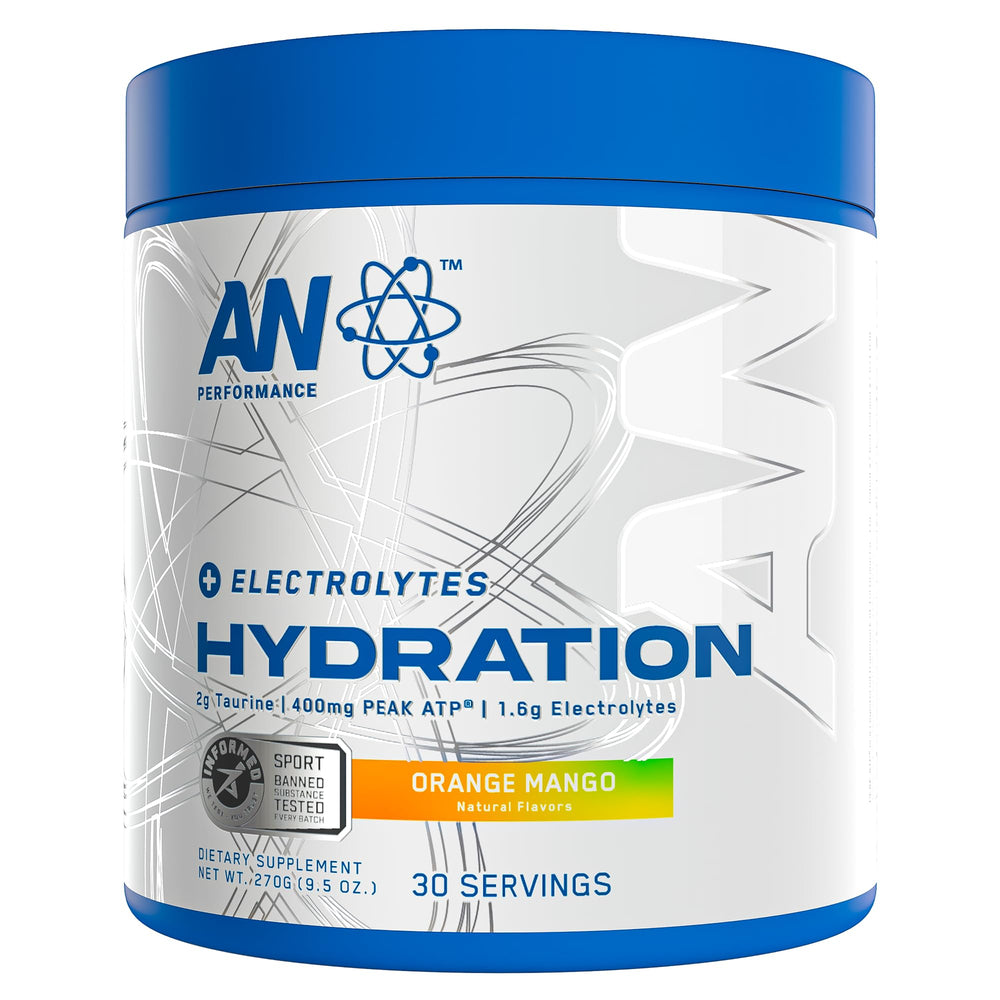 AN Performance Electrolyte Drink Mix Orange Mango packaging (30 servings)