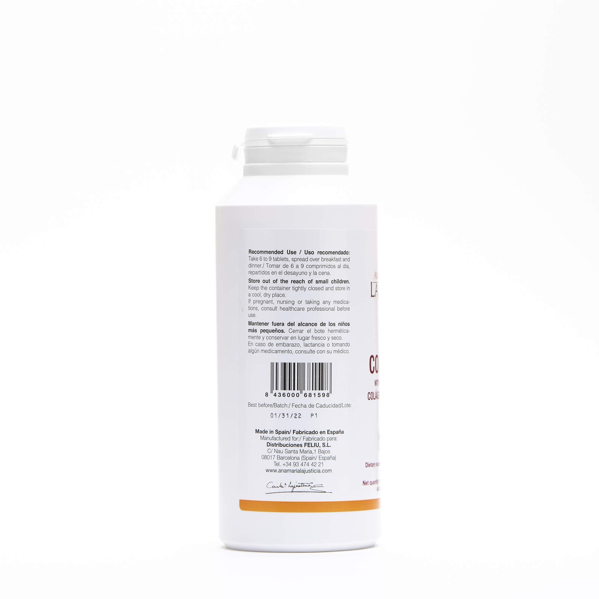 Bottle label displaying 450 tablets and product details