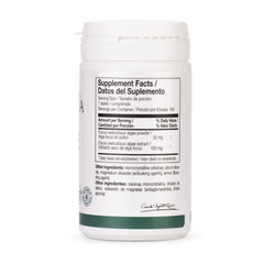 Close-up of seaweed fucus powder and tablet