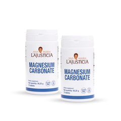 Front view of ANA Maria LAJUSTICIA Magnesium Carbonate bottle – two bottles included