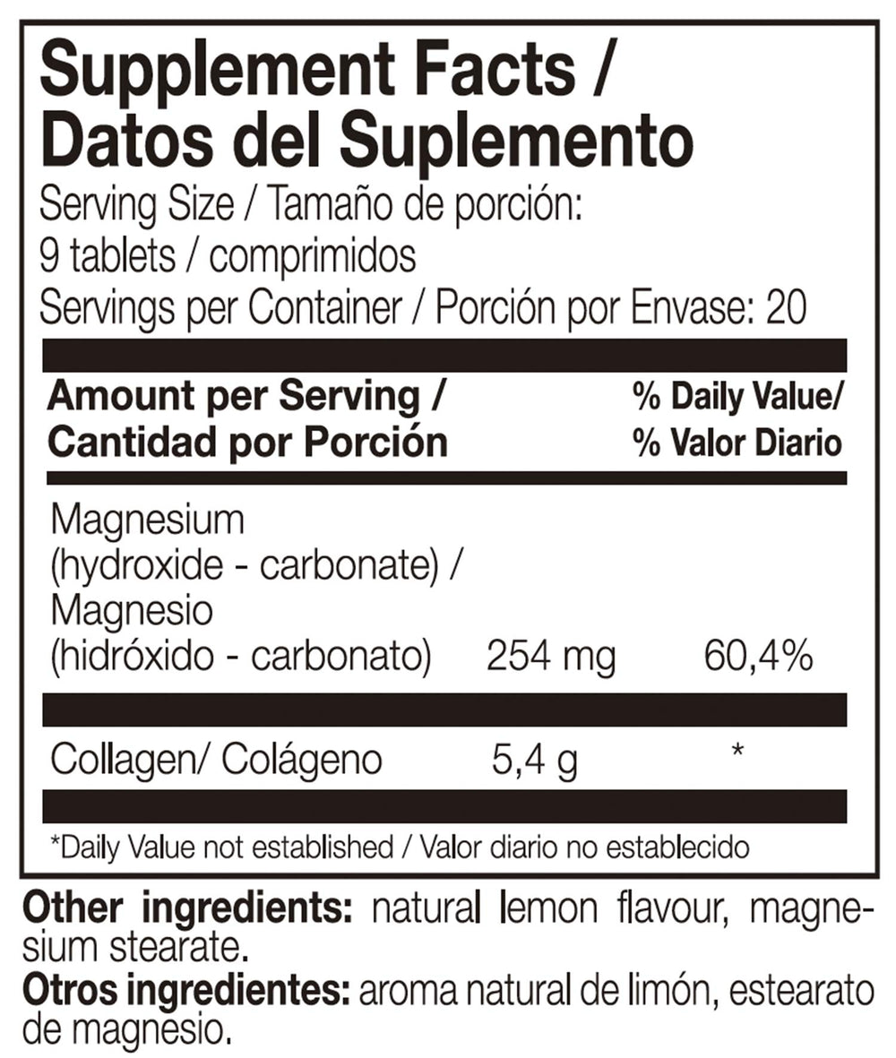Close-up of Marine Collagen with Magnesium capsules and label