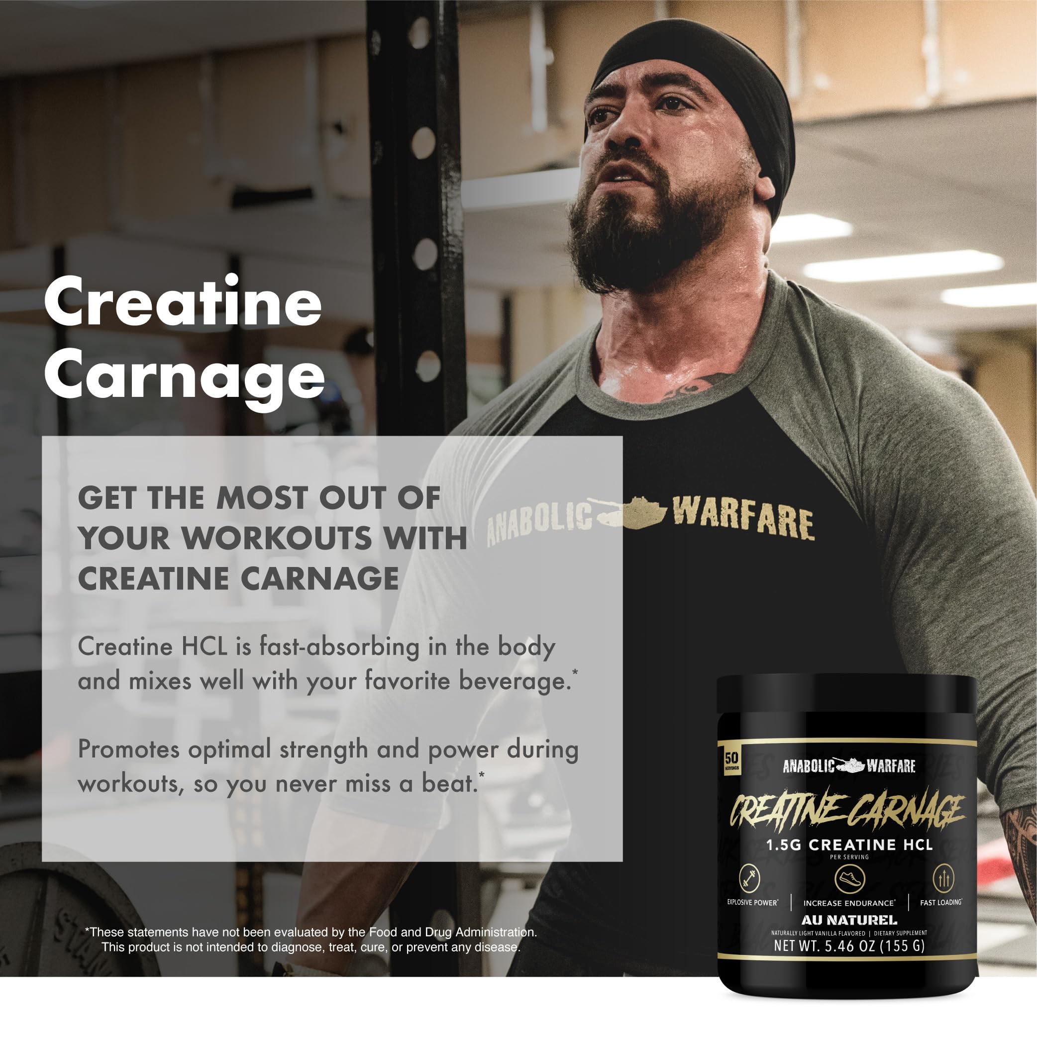 Lean muscle formation visualization with Creatine Carnage for efficient training.