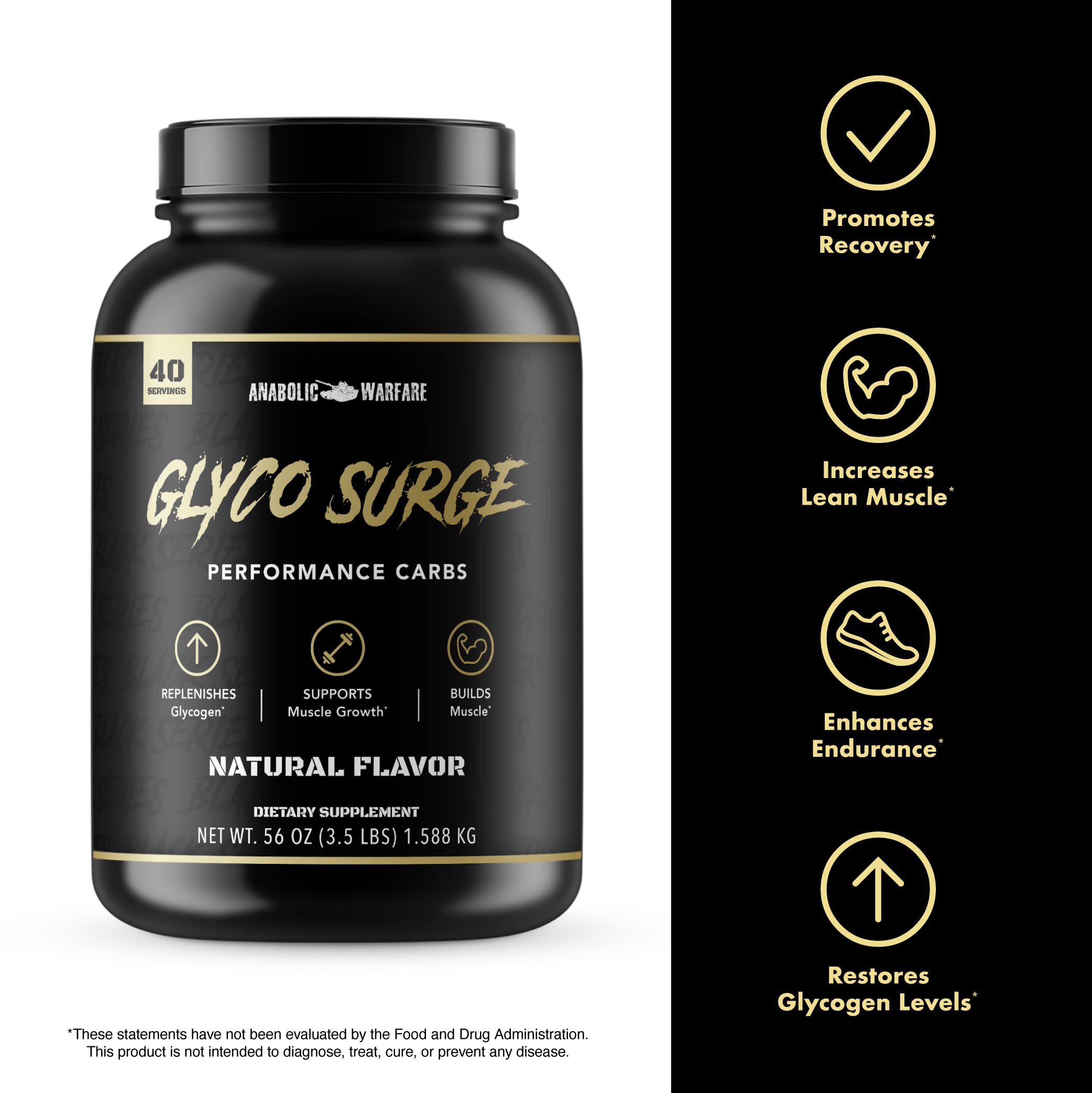 Anabolic Warfare Glyco Surge scoop dispensing shows convenient serving for faster energy.