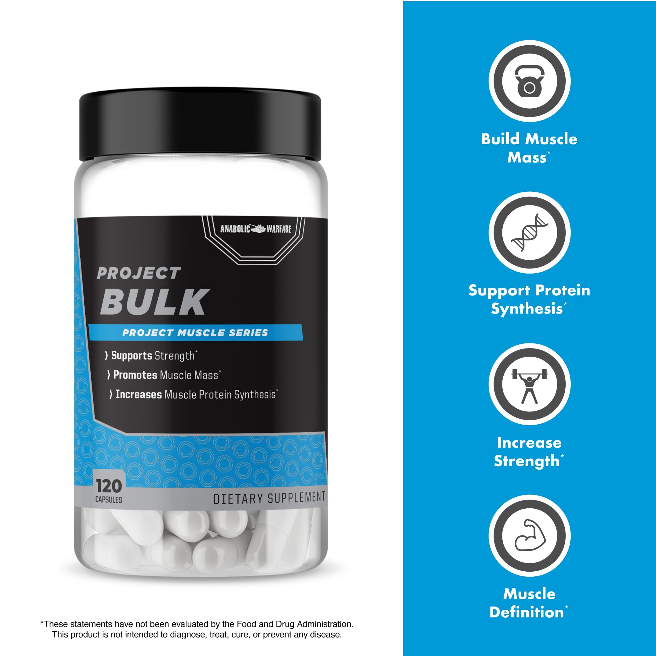 Anabolic Warfare Project Bulk bioavailability icon emphasizing enhanced nutrient uptake
