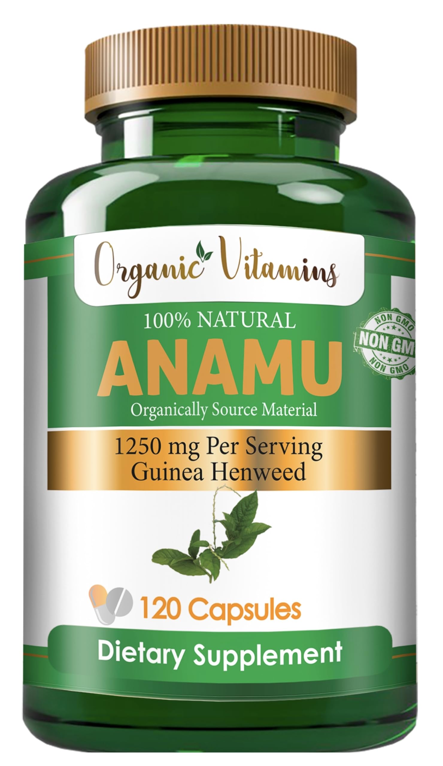 Anamu 1250mg bottle close-up