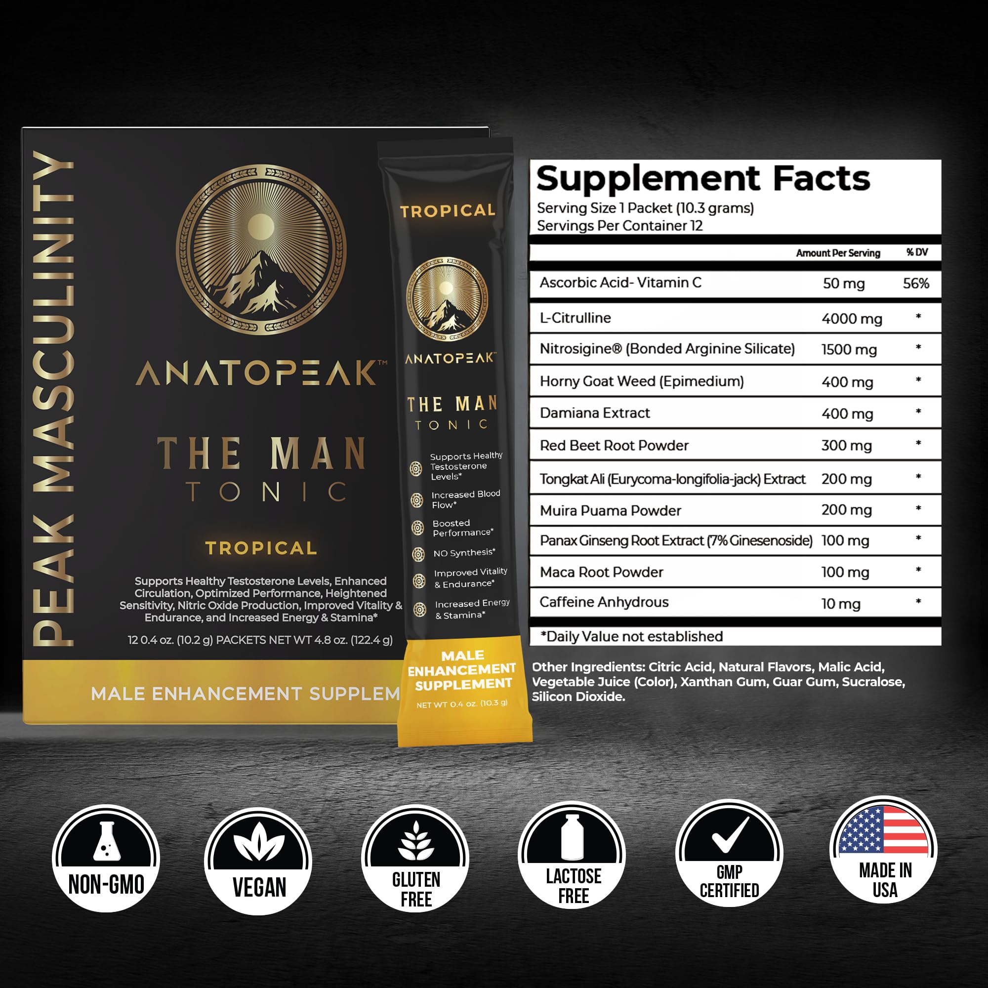 12 single-serve ANATOPEAK sticks for daily use