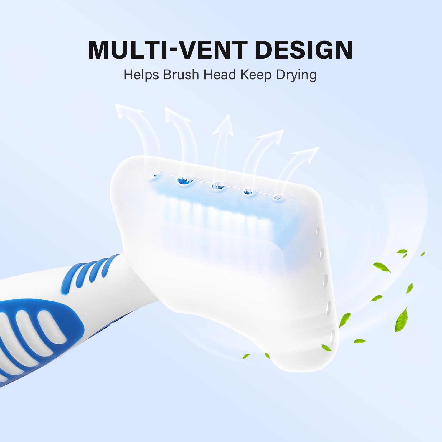 Portable cup holder included with the denture brush set