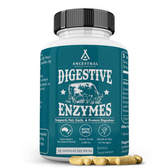 Bottle of Ancestral Digestive Enzymes with Probiotics and Grass-Fed Organs, 90 capsules