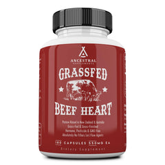 Bottle of Ancestral Supplements Grass-Fed Beef Heart, 180 capsules