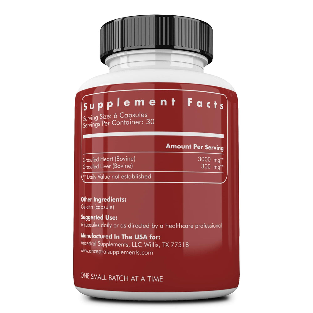 Close-up of beef heart capsules