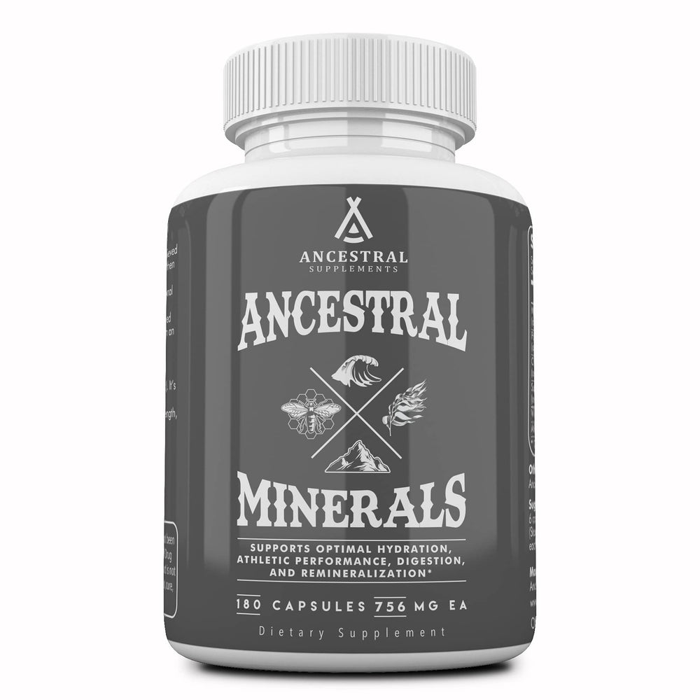Bottle of Ancestral Supplements Minerals & Electrolytes (180 capsules)