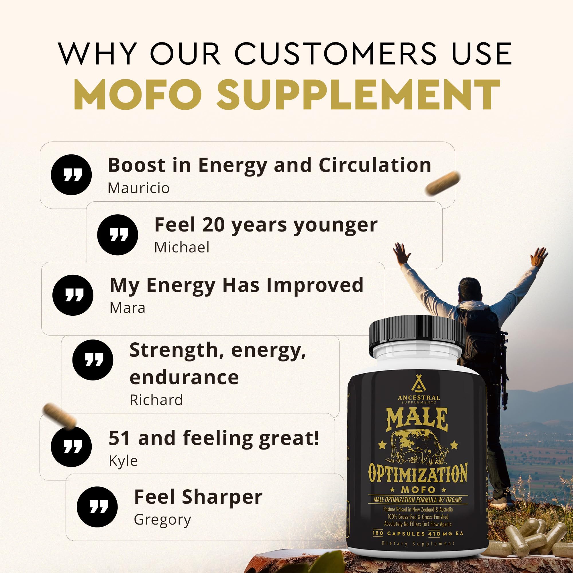 180 capsules bottle of Ancestral Mofo for men