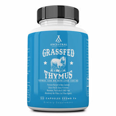 Bottle of Ancestral Supplements Grass Fed Ovine Thymus Glandular Extract 3000mg with beef liver, 180 capsules