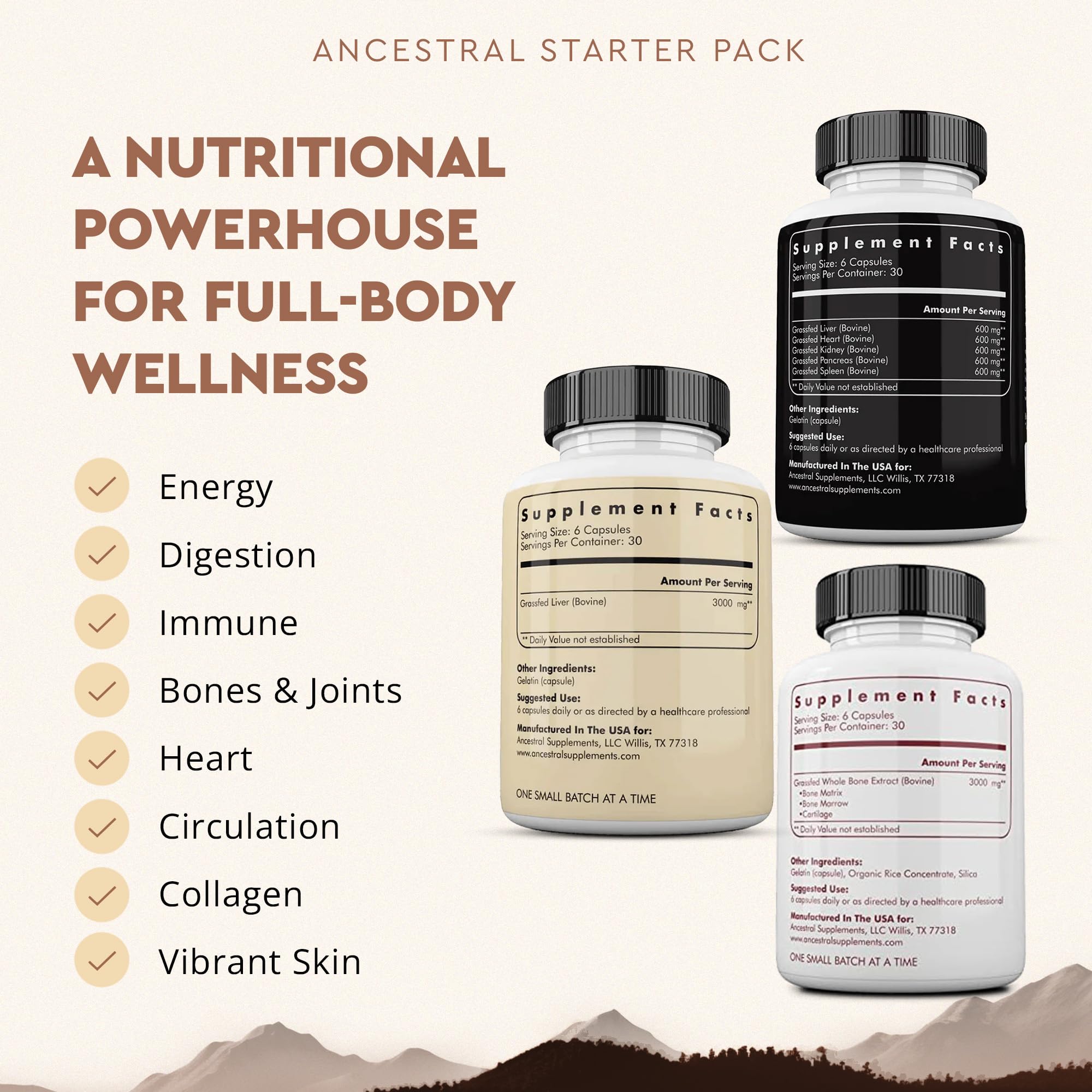 Beef liver supplement bottle close-up