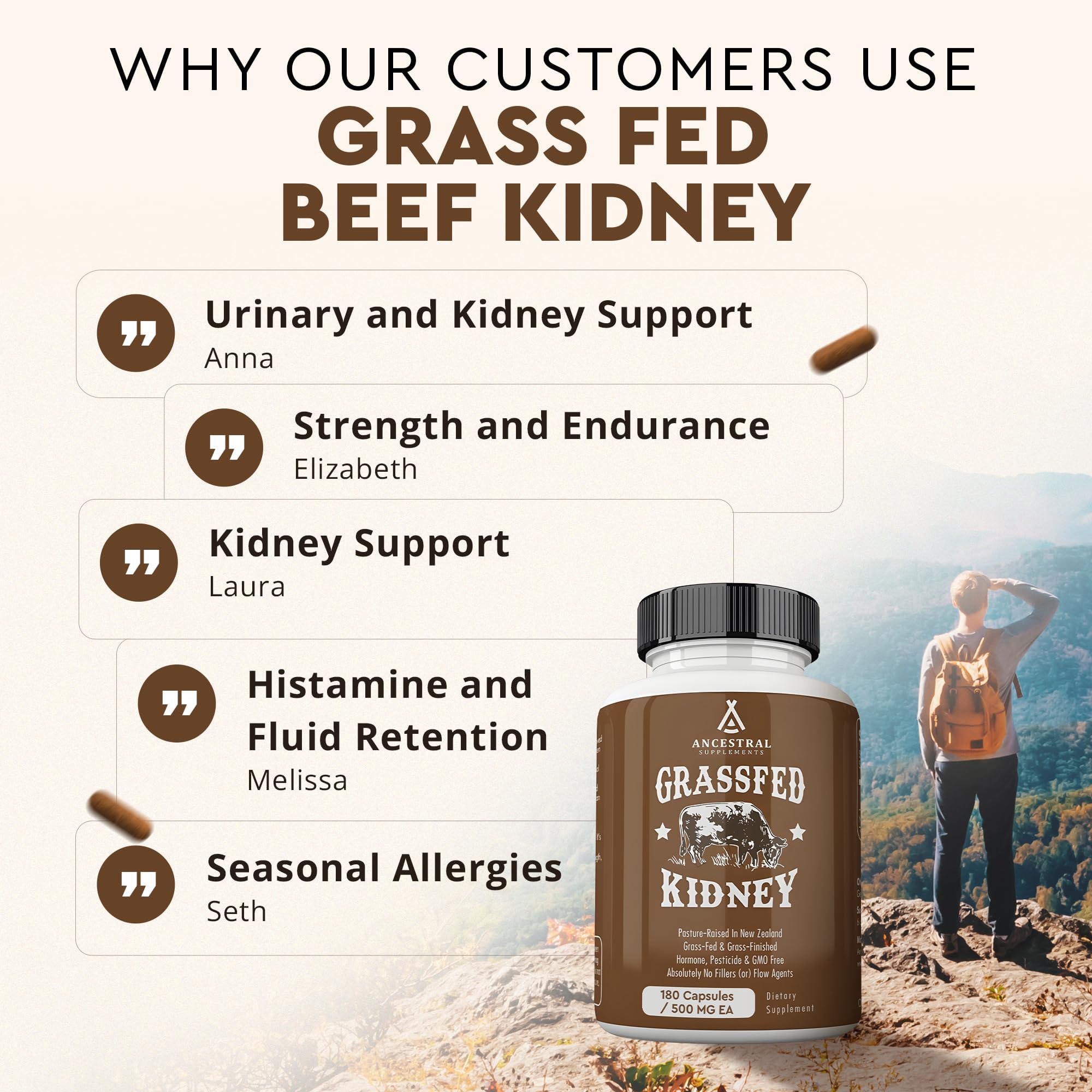 Grass-fed beef kidney source from pasture-raised cattle in New Zealand and Australia