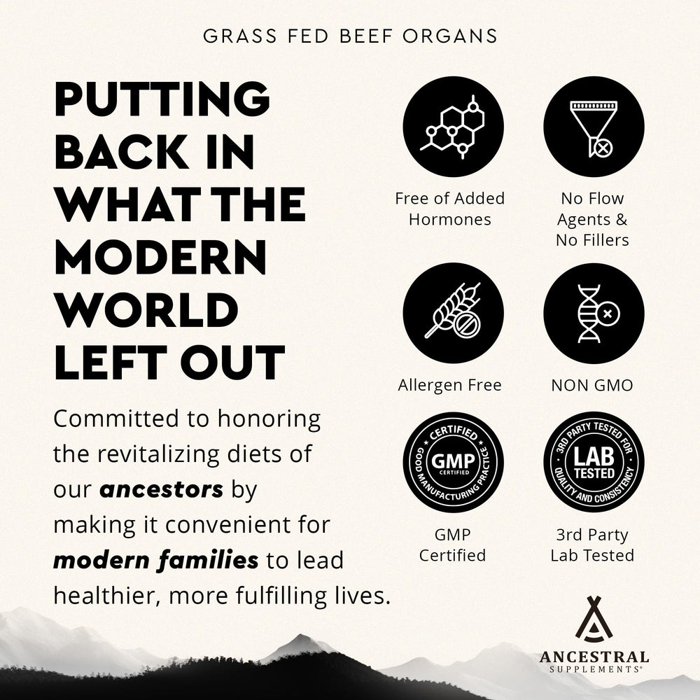 Grass-fed beef pancreas supplement - 600mg enzyme source for digestion