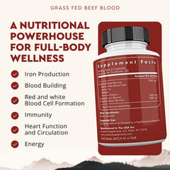 Graphic representation of grass-fed beef organ supplement ingredients