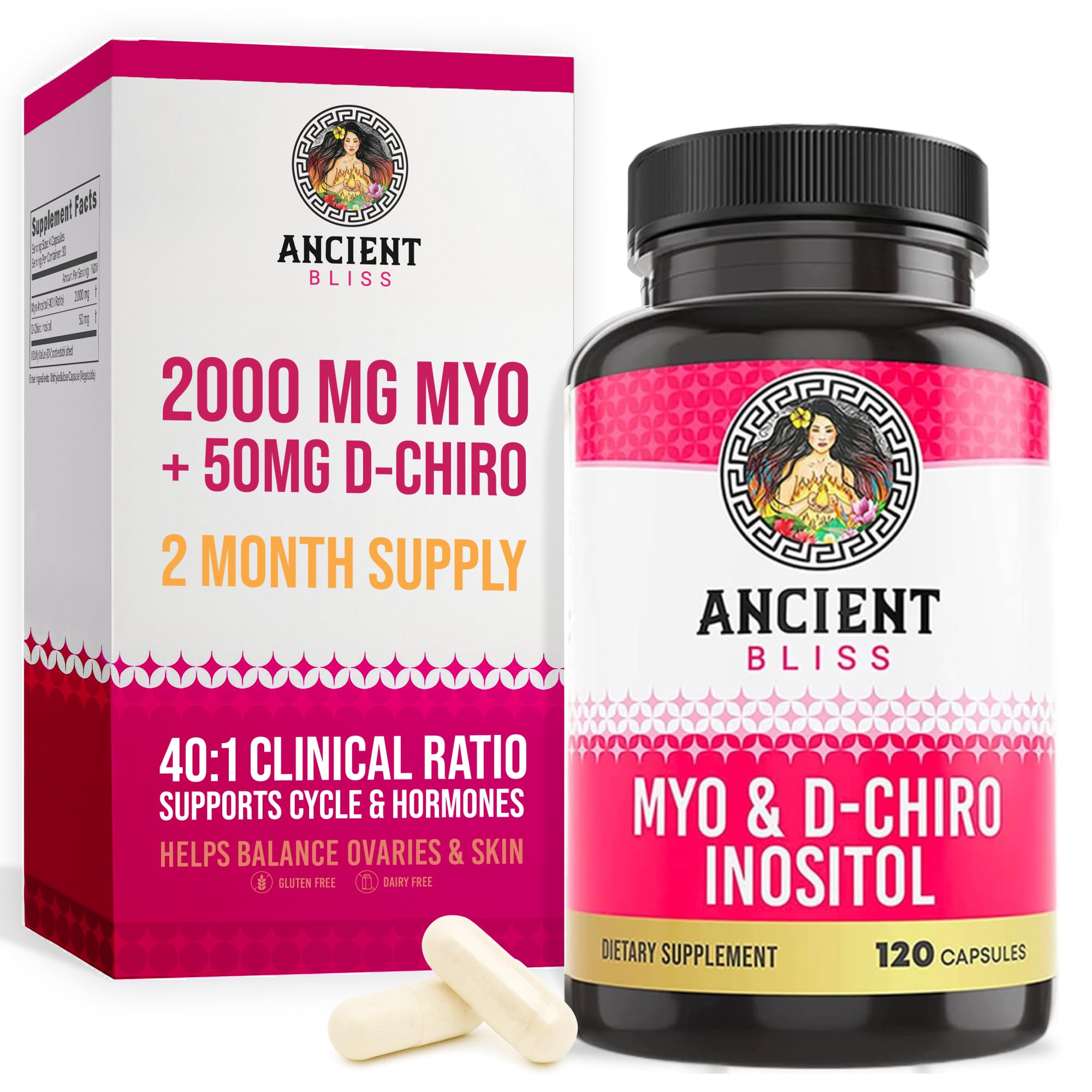 Ancient Bliss front bottle view showing label and benefits