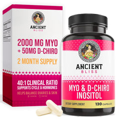 Ancient Bliss front bottle view showing label and benefits